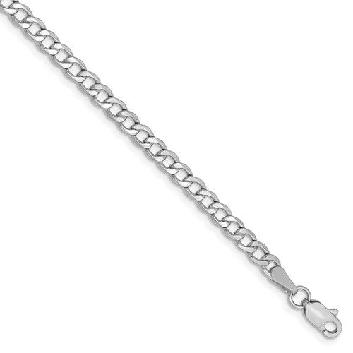 14KT GOLD 3.35MM SEMI SOLID CURB CHAIN BRACELET-3 LENGTHS