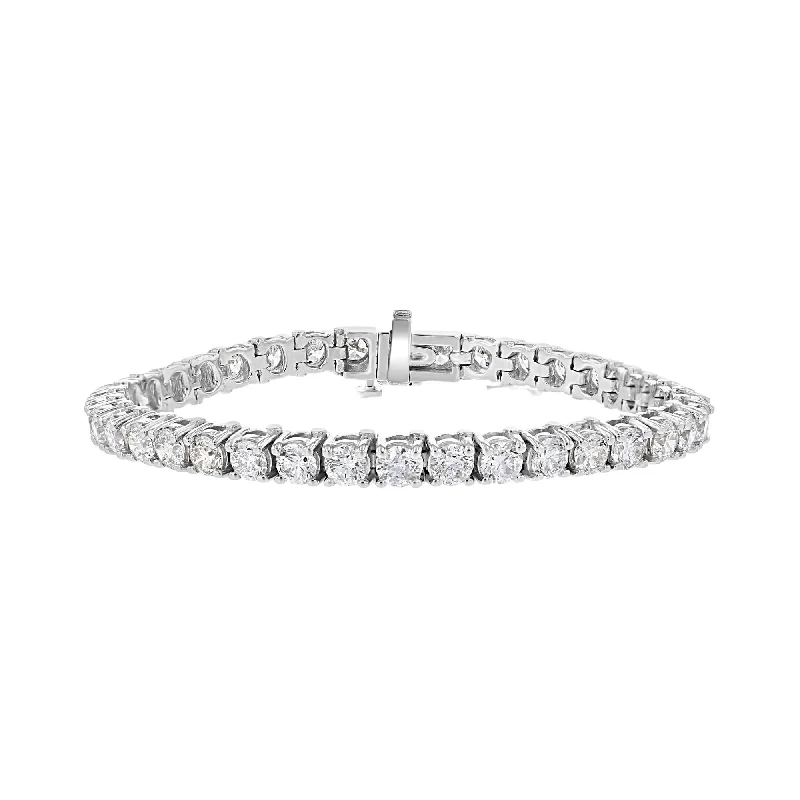 14KT WHITE GOLD 10.50 CARAT ROUND DIAMOND TENNIS BRACELET