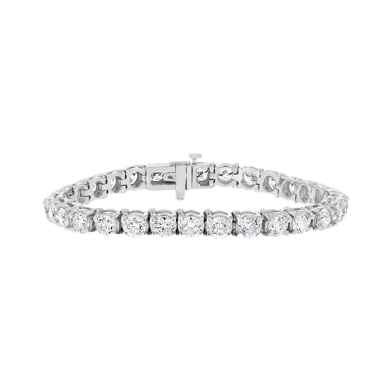 14KT WHITE GOLD 12.82 CTW ROUND DIAMOND TENNIS BRACELET