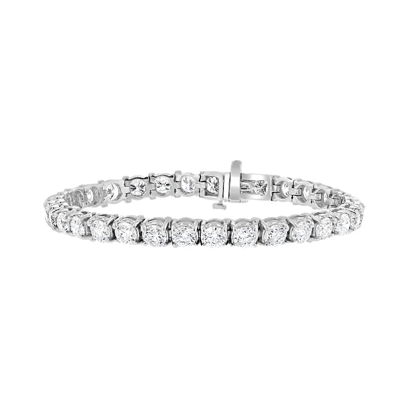 14KT WHITE GOLD 12.96 CTW ROUND DIAMOND TENNIS BRACELET