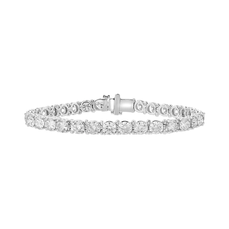 14KT WHITE GOLD 13.29 CTW ROUND DIAMOND TENNIS BRACELET