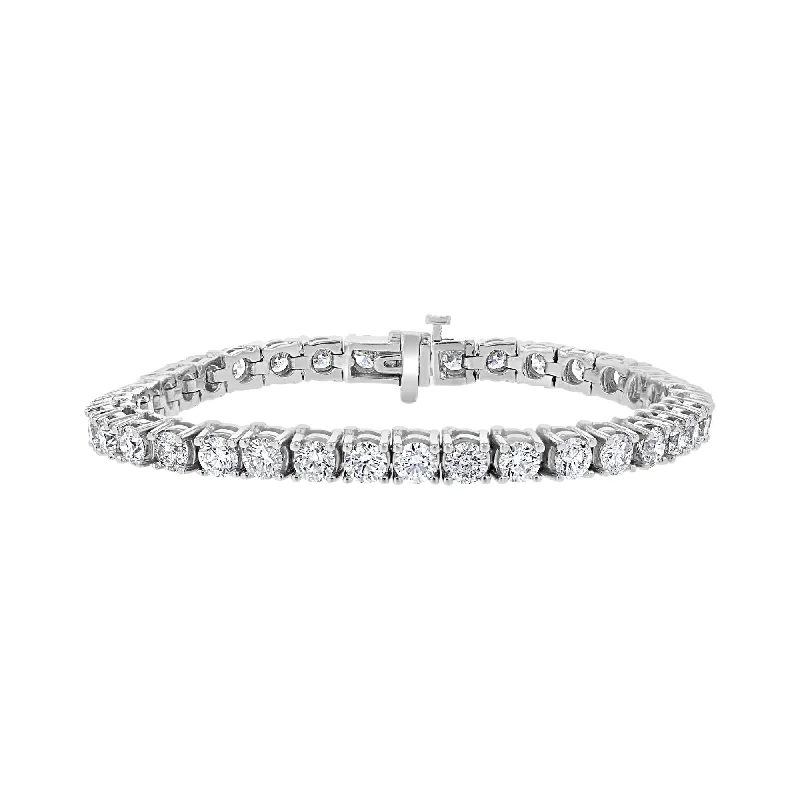 14KT WHITE GOLD 14.75 CTW ROUND DIAMOND TENNIS BRACELET