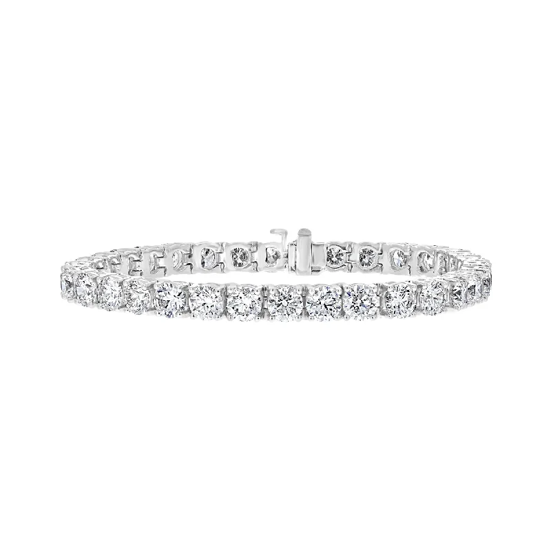 14KT WHITE GOLD 17.15 CTW ROUND DIAMOND 4 PRONG TENNIS BRACELET