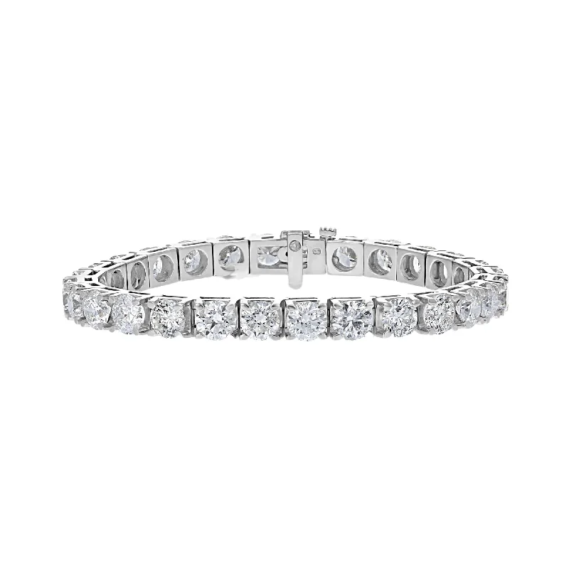 14KT WHITE GOLD 21 CTW ROUND DIAMOND TENNIS BRACELET