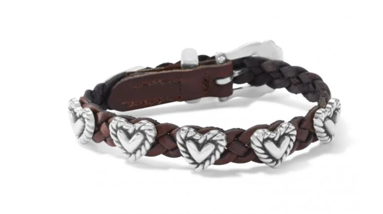 Roped Heart Braid Bandit Bracelet- Brown