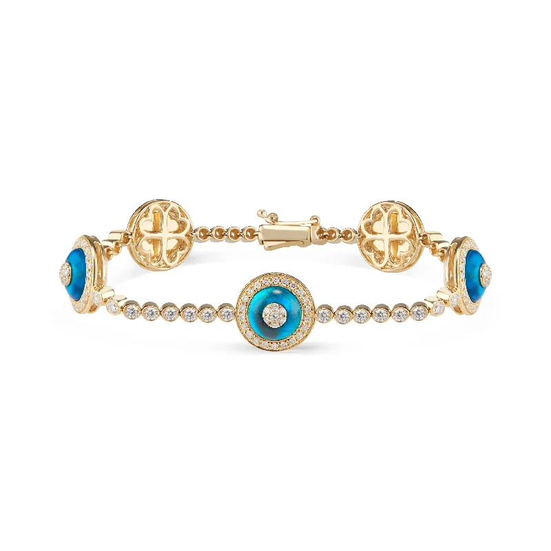 Diamond Bezels Evil Eye Bracelet