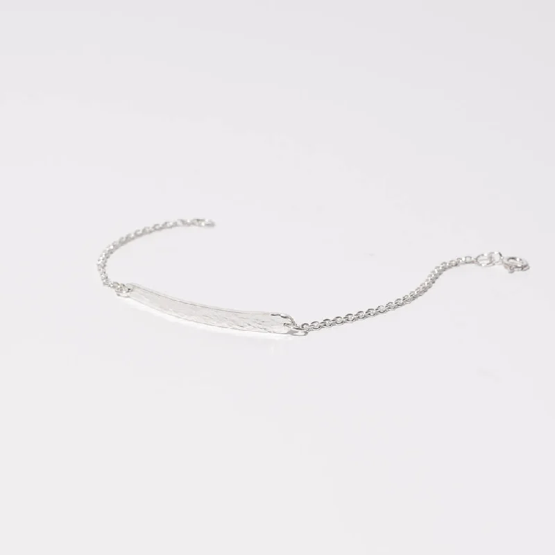 Hammered Stick Link Bracelet - Sterling Silver