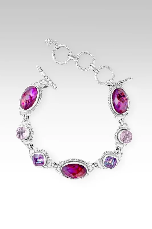 Journey to Wholeness Bracelet II™ in Pink Purple Abalone & Quartz Triplet