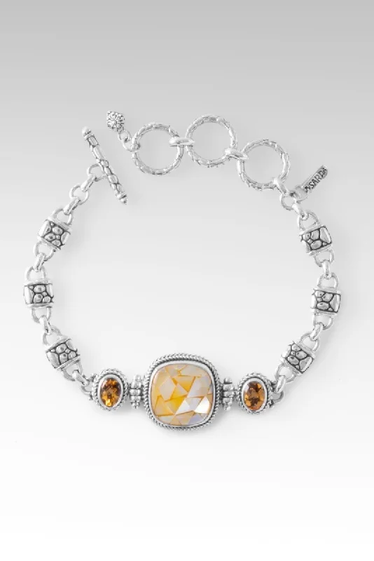 Peaceful Heart Bracelet™ in Golden Mother of Pearl Mosaic