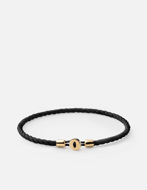 Nexus Cotton Rope Bracelet, Gold Vermeil