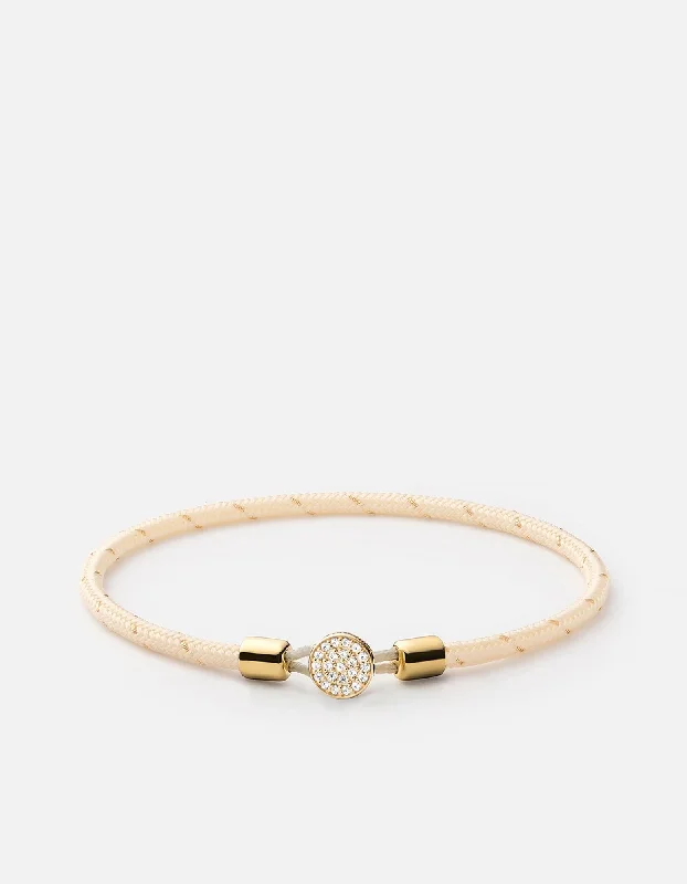 Nexus Rope Bracelet, 14k Gold Pavé