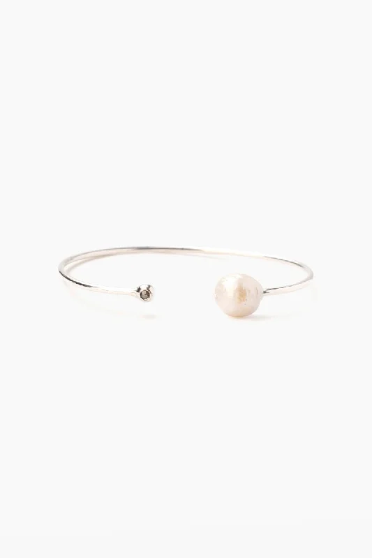 White Pearl Diamond Cuff