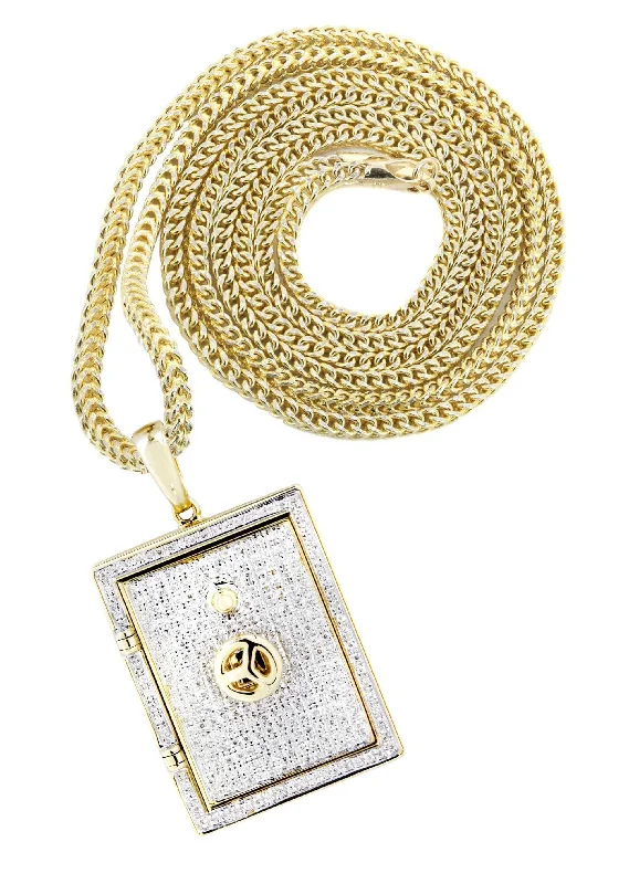 10K Yellow Gold Vault Diamond Necklace  | 0.59 Carats