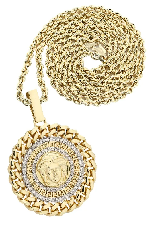 14 Yellow Gold Medusa Diamond Necklace  | 1.44 Carats