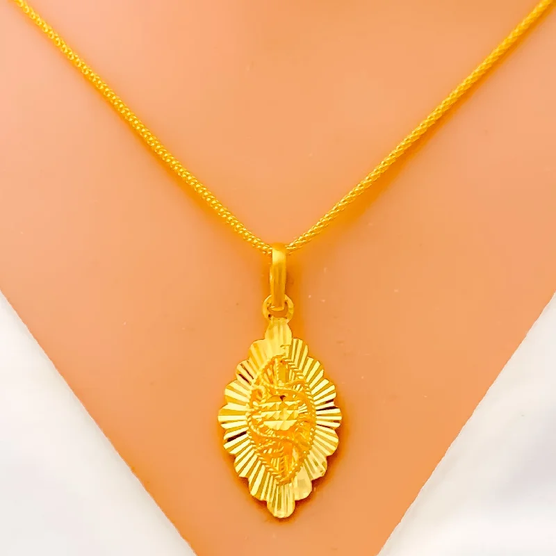 Brilliant Bright 22k Gold Marquise Necklace