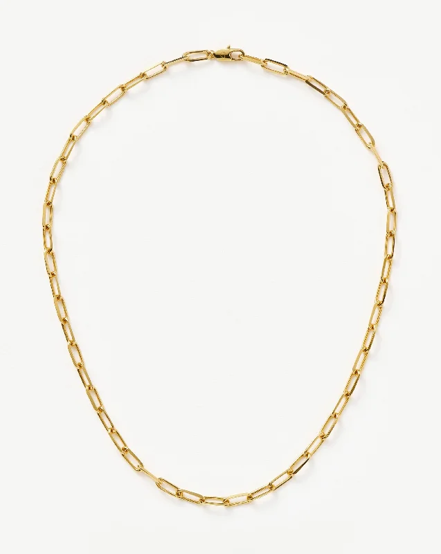 Classic Mini Short Paperclip Chain Necklace | 18k Gold Plated