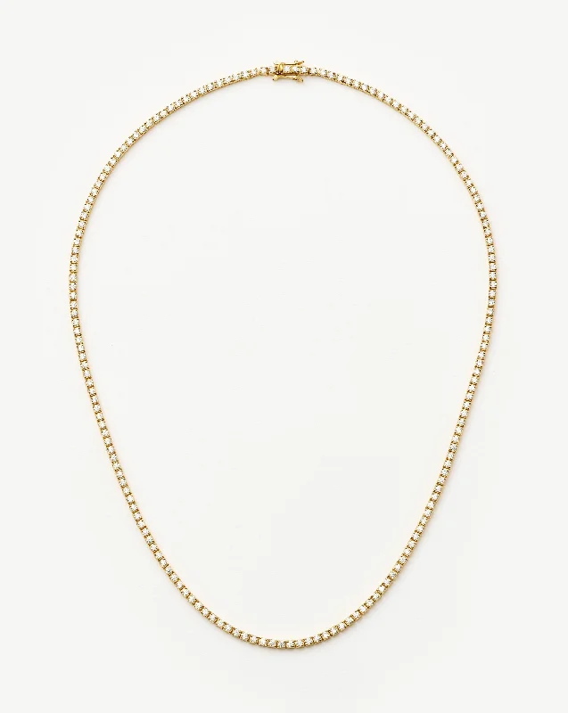 Classic Tennis Necklace | 18k Gold Vermeil Cubic Zirconia