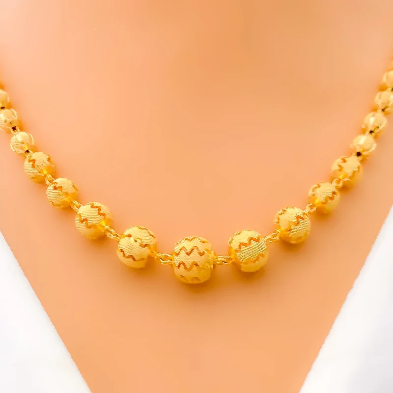 Contemporary Open Orb 22k Gold Necklace