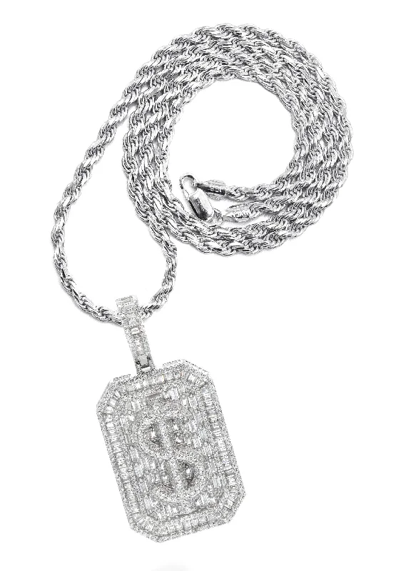 Silver Money Sign Necklace | 41 Grams