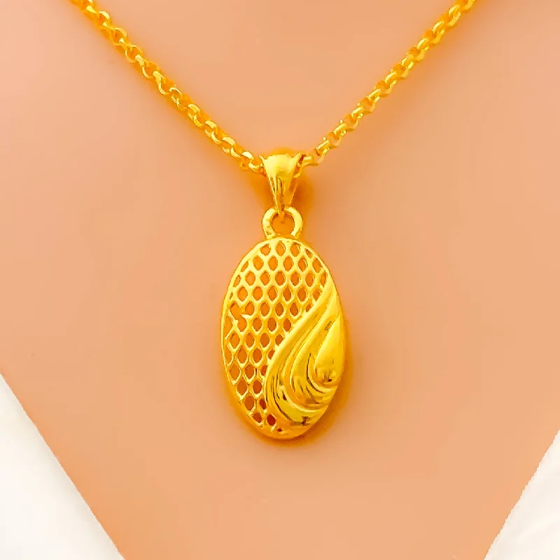 Dressy Oval 22k Gold Necklace