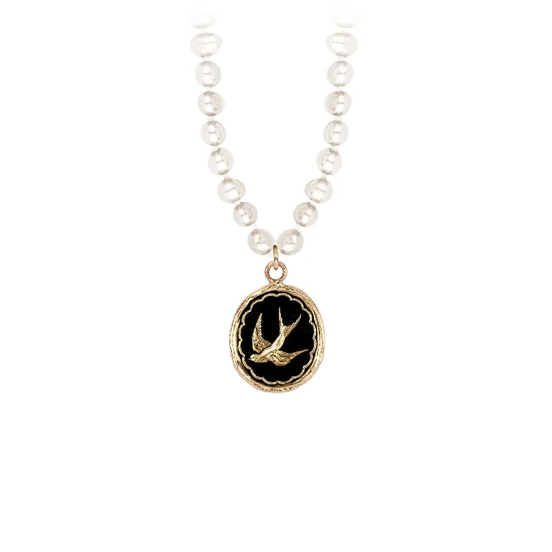 Free Spirited 14K Gold Talisman on Knotted Freshwater Pearl Necklace