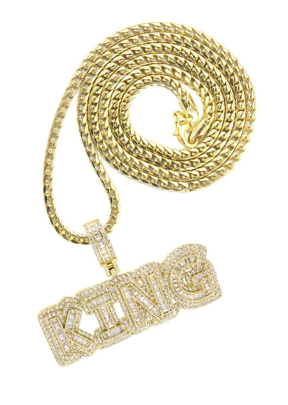 Silver Necklace - Gold KING Necklace | 28.4 Grams