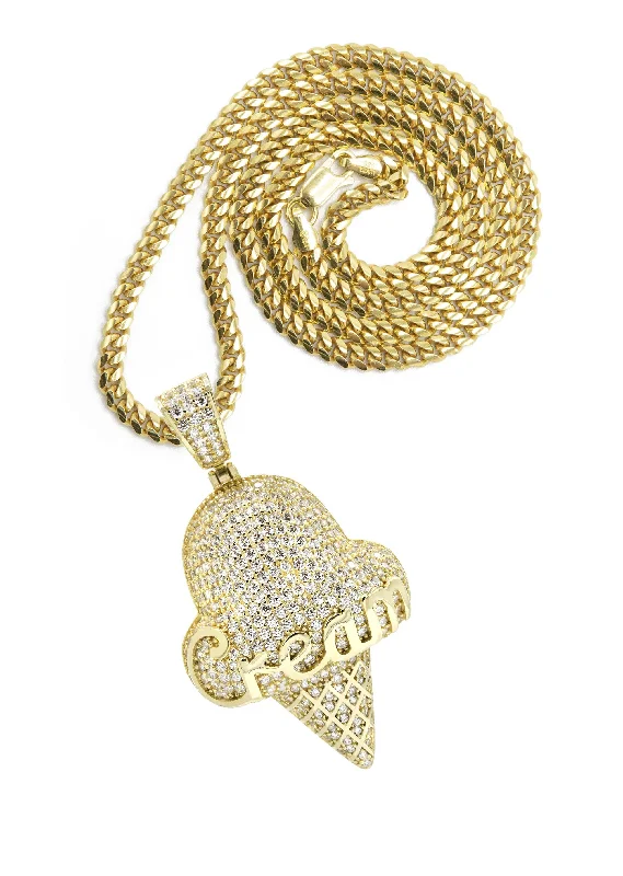 Silver Necklace - Gold Ice Cream Necklace | 23.2 Grams