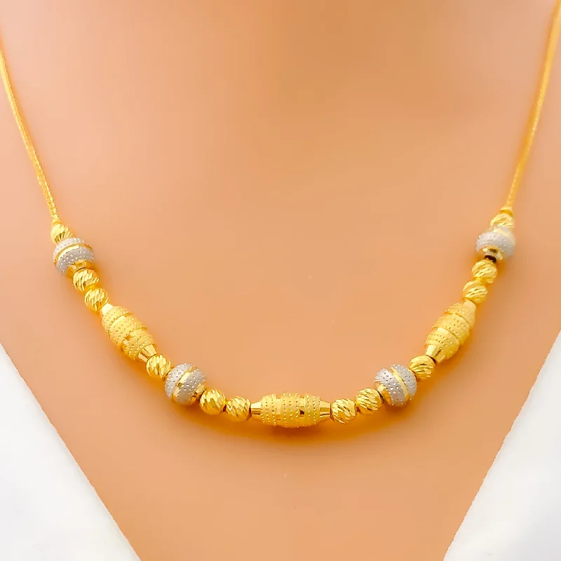 Graceful Two-Tone 22k Gold Necklace