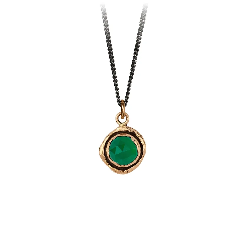 Green Onyx Faceted Stone Talisman