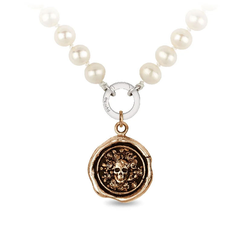 Live Every Moment Knotted Freshwater Pearl Necklace