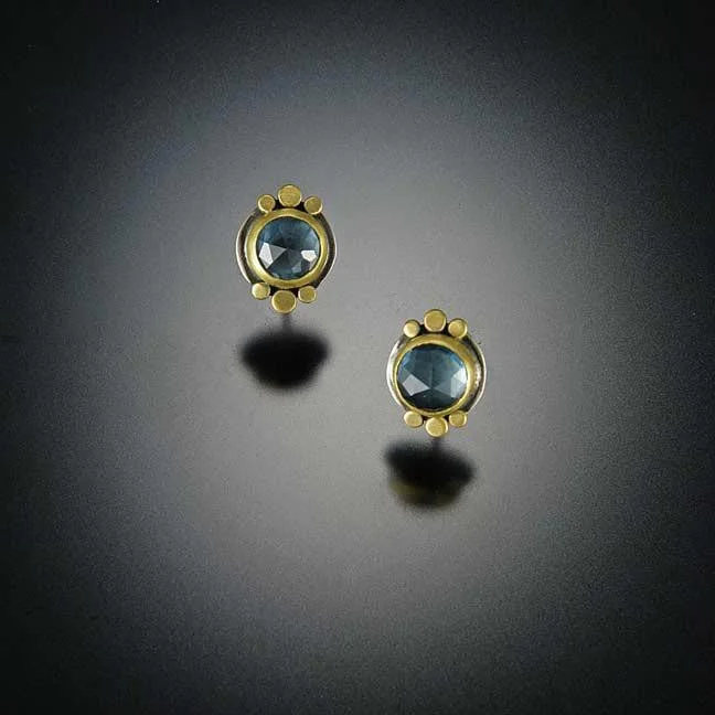 London Blue Topaz 22k Stud Earrings