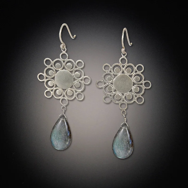 Open Mandala Earrings with Labradorite