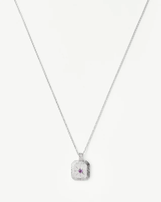 February Birthstone Pendant Necklace | Amethyst/February