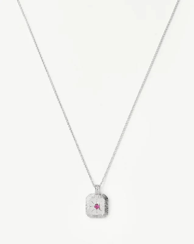 October Birthstone Pendant Necklace | Pink Tourmaline/October