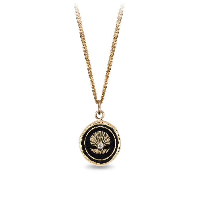 The World is Your Oyster 14K Gold Diamond Set Signature Talisman