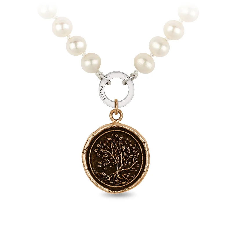 Tree of Life Knotted Freshwater Pearl Necklace