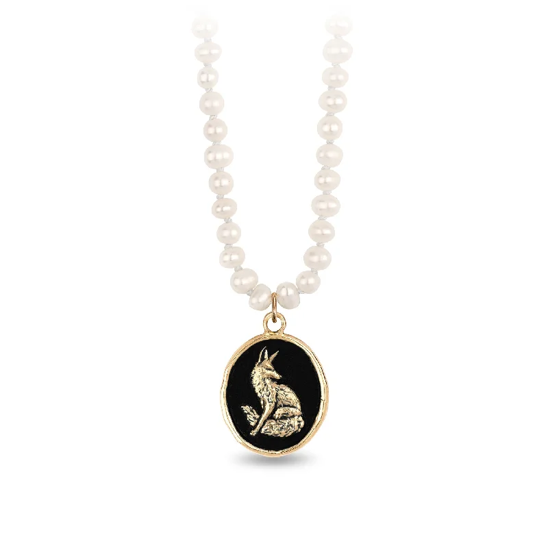 Trust in Yourself 14K Gold Talisman on Knotted Freshwater Pearl Necklace