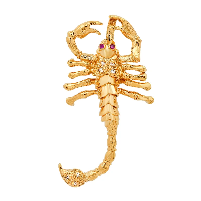 Yellow Gold Plated Cubic Zirconia Jalisco Scorpion Necklace