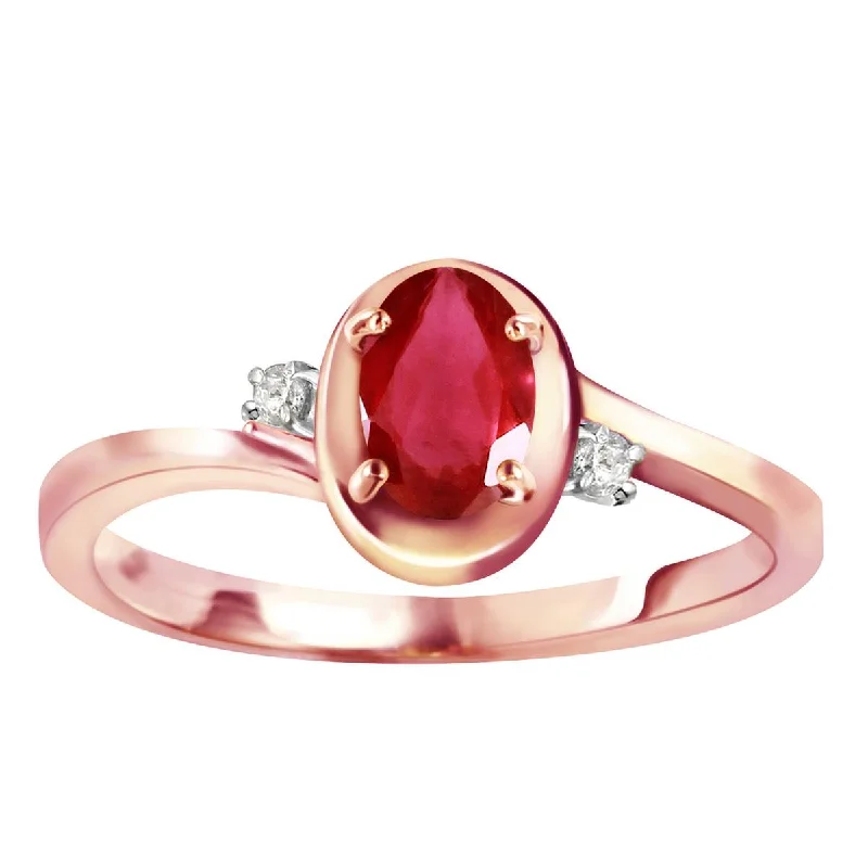 0.51 Carat 14K Solid Rose Gold Atlantis Ruby Diamond Ring