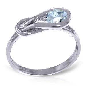 0.65 Carat 14K Solid White Gold Meet Me Halfway Aquamarine Ring