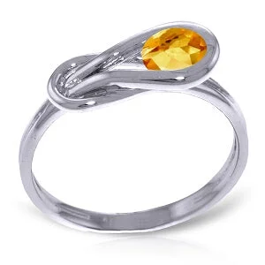 0.65 Carat 14K Solid White Gold Mother Courage Citrine Ring