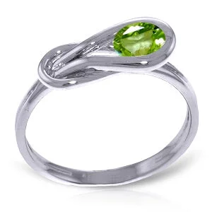 0.65 Carat 14K Solid White Gold Pray For Love Peridot Ring