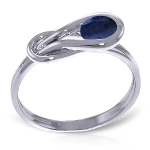 0.65 Carat 14K Solid White Gold Push Your Luck Sapphire Ring