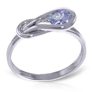 0.65 Carat 14K Solid White Gold Reactions Tanzanite Ring