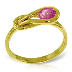 0.65 Carat 14K Solid Yellow Gold Subarban Living Pink Topaz Ring