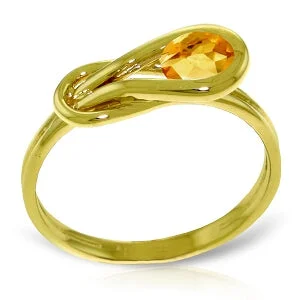 0.65 Carat 14K Solid Yellow Gold Timidness Enfolds Citrine Ring