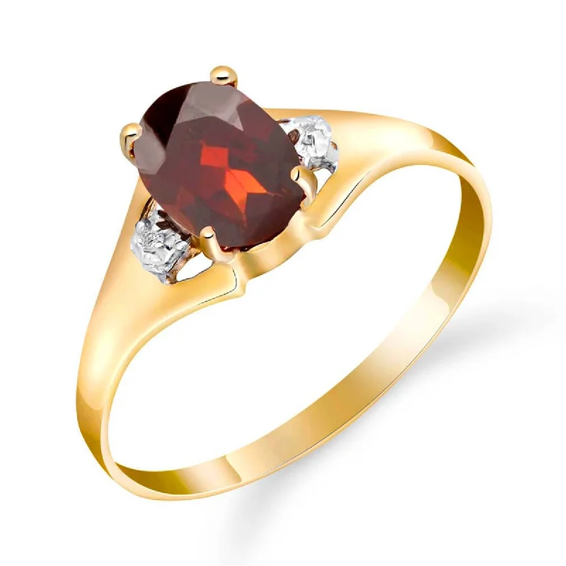 0.76 Carat 14K Solid Yellow Gold Dance Barefoot Garnet Diamond Ring