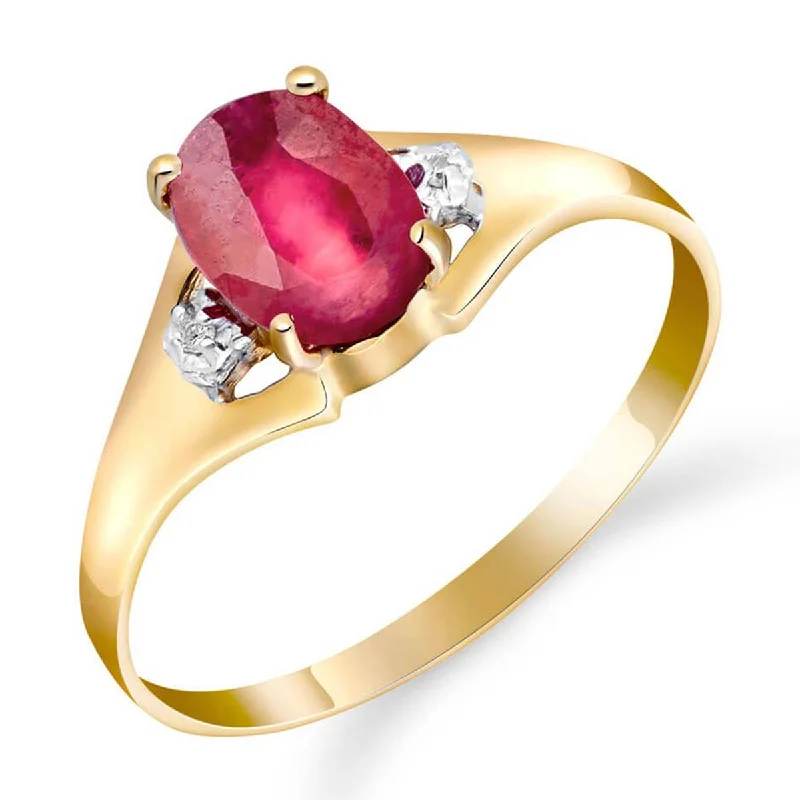 1.26 Carat 14K Solid Yellow Gold Rules Of Attraction Ruby Diamond Ring