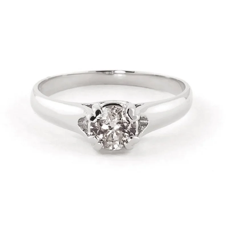 14K Solid White Gold Just Remember Sdiamond Ring