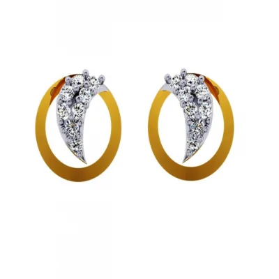 14KT (585) Yellow Gold And Diamond Earrings For Women